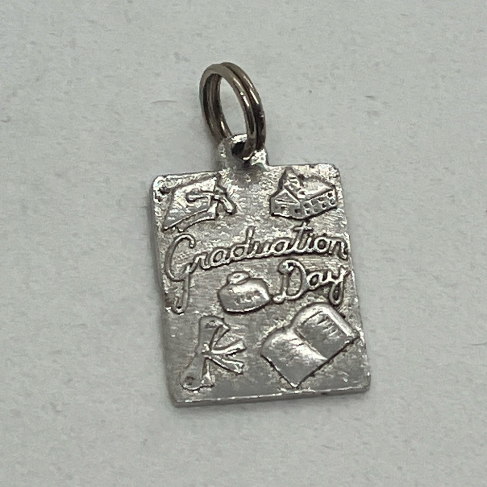 Vtg 925 Sterling Silver Grad Graduation Day Charm / Pendant